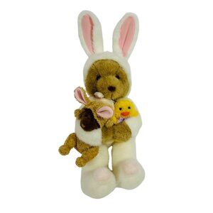 Plush Bunny Bear With Lamb Chick Baby Bear White & Brown Soft Stuffed Animal